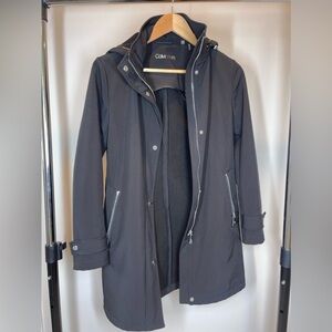Calvin Klein Jacket Women's Black Hooded Zip And Snap Light Weight XXSP